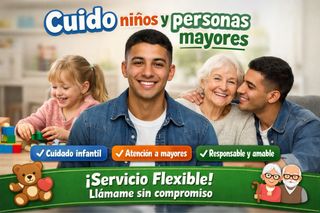 Cuido niños y personas mayores Servicio responsabl