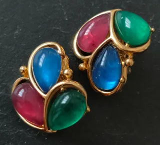 Pendientes Clip Trifari Vintage Moghul 80s