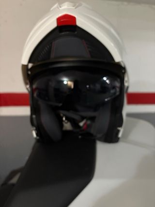 Casco de moto blanco modular