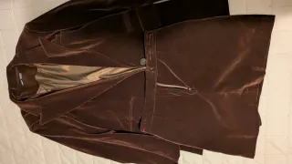 Set blazer e gonna in velluto marrone