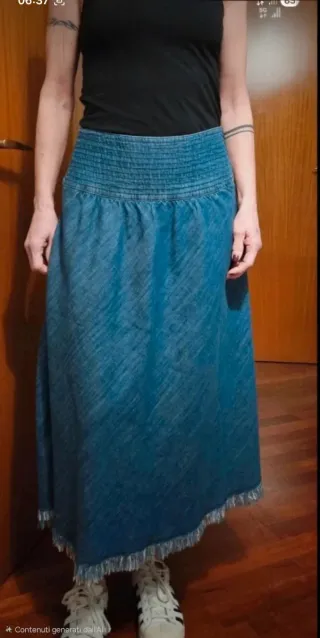 Gonna jeans con frange