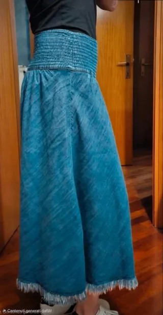 Gonna jeans con frange