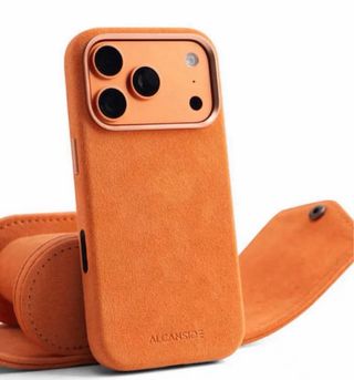 Funda iPhone 17 Pro Alcantara Naranja
