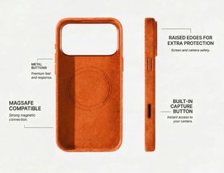 Funda iPhone 17 Pro Alcantara Naranja