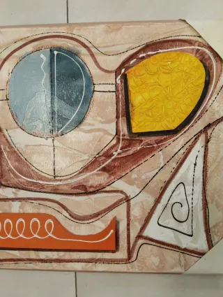 Cuadro abstracto madera y metal