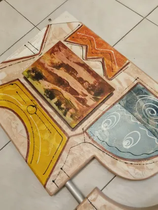 Cuadro abstracto madera y metal