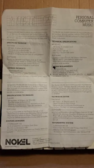 Commodore Music 64 Tastiera musicale per Commodore