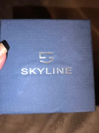 Reloj y pulsera Skyline plateado y azul