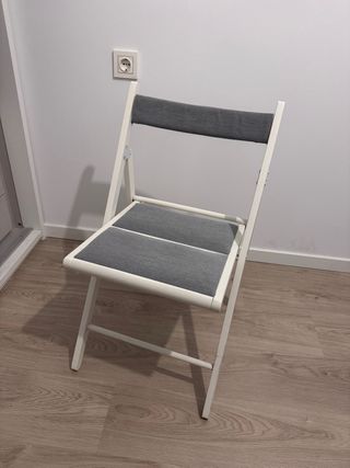 Silla plegable blanco/gris claro (8und)