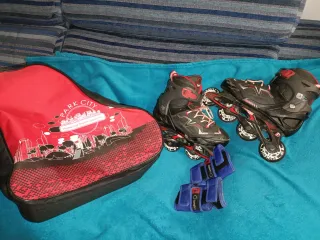 Patines en línea Oxelo Talla 35-38 + Protecciones