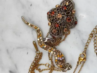 Set 2 collane vintage ciondoli croce e serpente