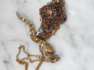 Set 2 collane vintage ciondoli croce e serpente