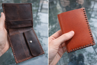 Cartera de piel hecha a mano