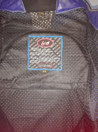 Mono de moto azul y blanco 2 piezas