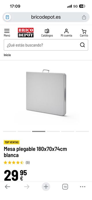 Mesa plegable Brico Depot 180x70x74cm