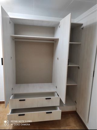 Armario blanco modular con cajones