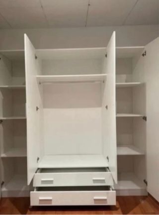 Armario blanco modular con cajones