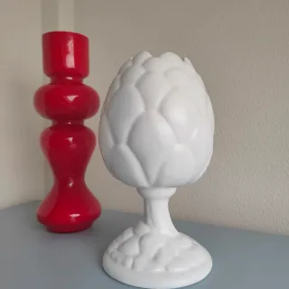 Jarrón Cerámica Blanco Piña