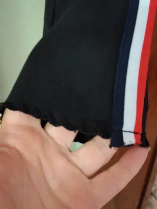 Pantaloni donna neri con banda laterale