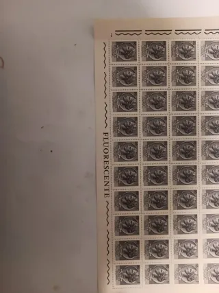 Foglio 100 Francobolli 1 Lira