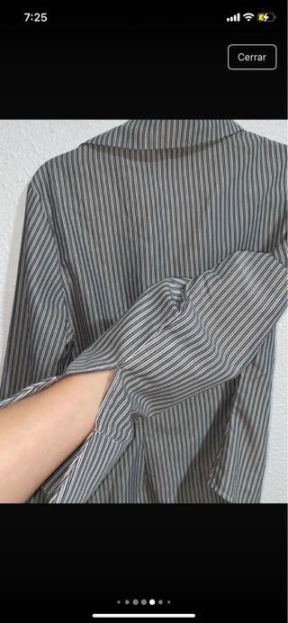 Camisa de rayas mujer gris y blanca