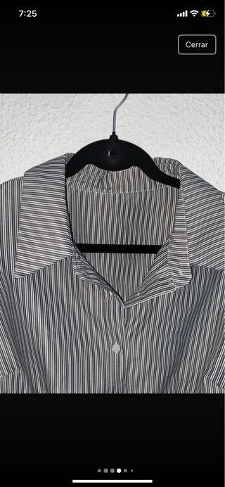 Camisa de rayas mujer gris y blanca