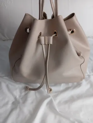 Bolso de piel color crema Fosco