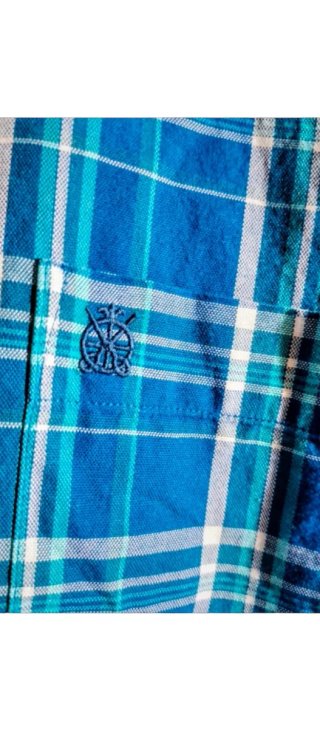 Camisa Cortefiel cuadros azul/verde Talla L