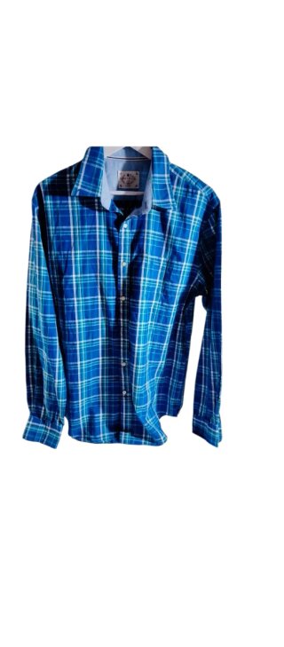 Camisa Cortefiel cuadros azul/verde Talla L