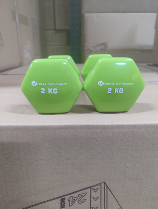 Mancuernas Vinilo Verde 2kg (Par)