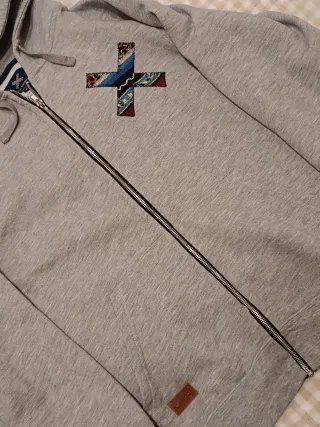 Sudadera Blue Banana gris con cremallera