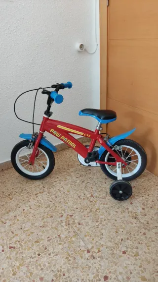 Bicicleta Infantil Paw Patrol Roja y Azul