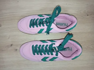 Zapatillas Hummel chica rosa y verde