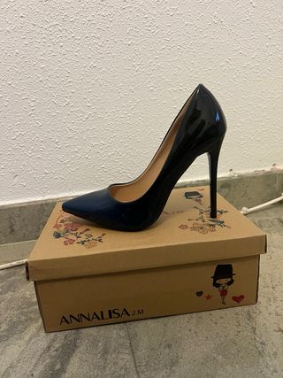 Zapatos de tacón degradado azul marino talla 37