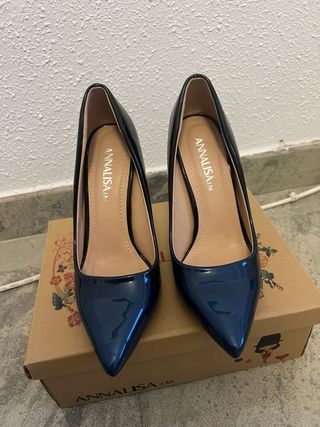 Zapatos de tacón degradado azul marino talla 37
