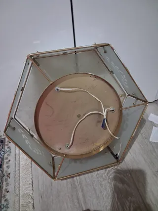 Lámpara de techo octogonal dorada