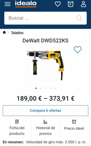 Taladro percutor Dewalt DWD522 QS de 950w