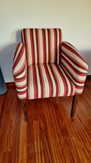 Sillón estilo Danés tela y madera