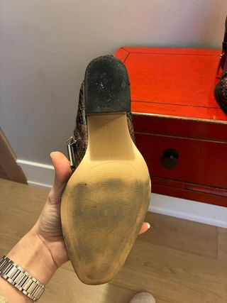 Botines tacón Zara piel serpiente T37