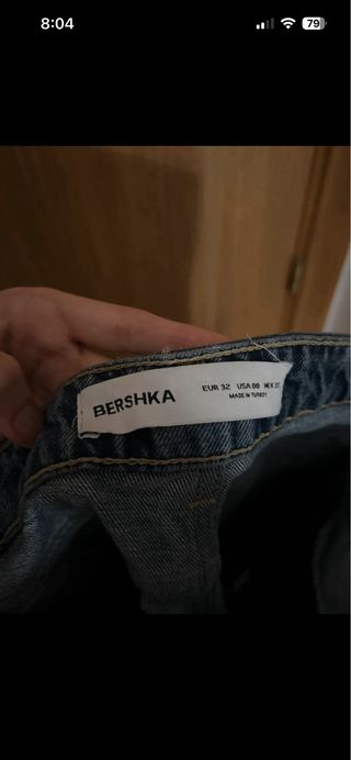 Pantalón ancho Bershka azul
