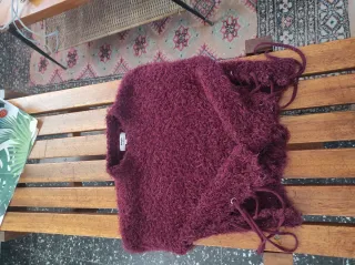 Pullover corto borgogna vintage anni 2000