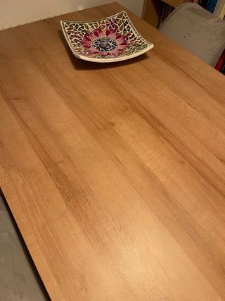 Mesa comedor madera maciza y patas metal