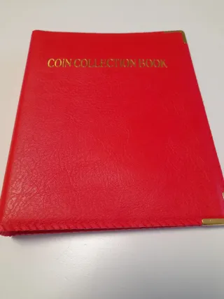 Album per monete rosso rifinitura color oro