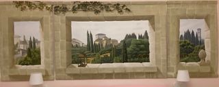 Coppia dipinti su tela di lino