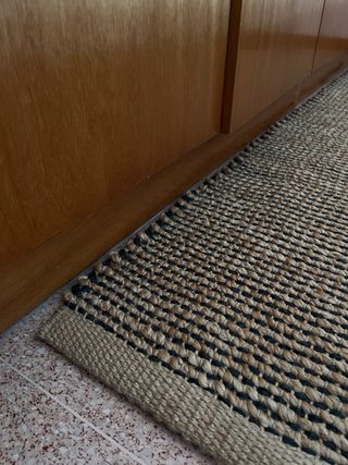 Tappeto per corridoio in juta beige e marrone