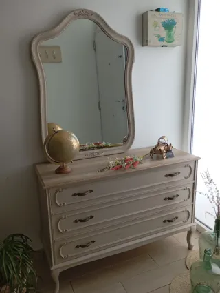 Cómoda cajonera vintage yute