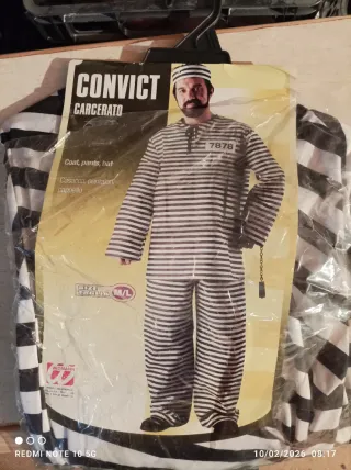 Disfraz de Convict/Prisionero Talla M/L