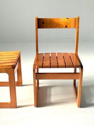 Silla pino vintage 1970