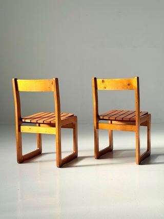 Silla pino vintage 1970