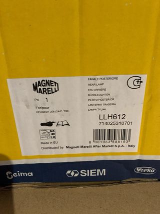 Faro Trasero Izquierdo Magneti Marelli Peugeot